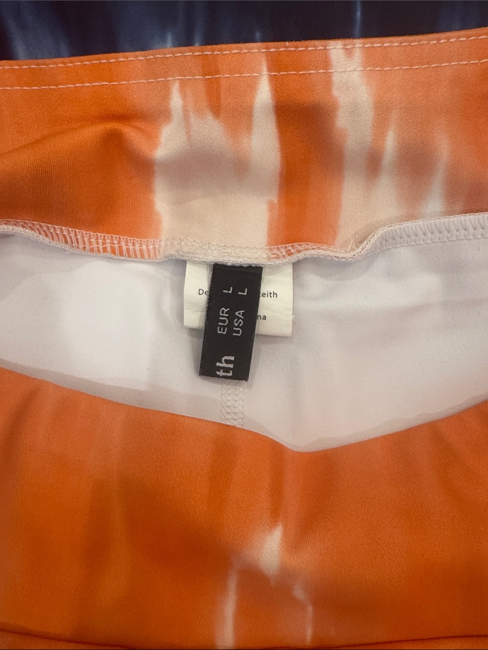 Tie-Dye Orange and Navy A-Line Skirt - Picture 11 of 17